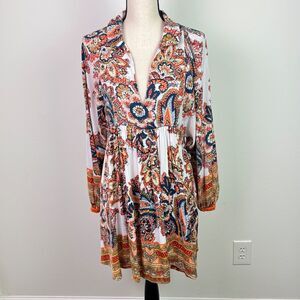 Free People Say You Love Me Mini Dress Babydoll White Multicolor Floral Small